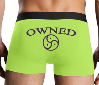 Owned With BDSM Symbol - Neon Yellow Boxer Brief