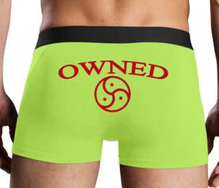 Owned With BDSM Symbol - Neon Yellow Boxer Brief