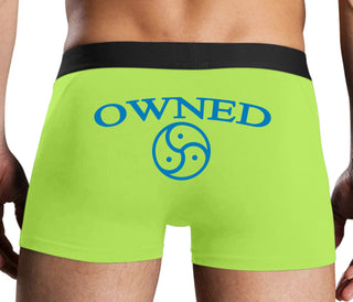 Owned With BDSM Symbol - Neon Yellow Boxer Brief