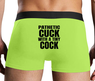 Pathetic Cuck With A Tiny Cock - Neon Yellow Boxer Brief