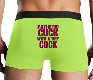 Pathetic Cuck With A Tiny Cock - Neon Yellow Boxer Brief