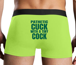 Pathetic Cuck With A Tiny Cock - Neon Yellow Boxer Brief