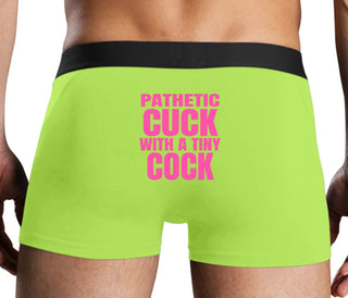 Pathetic Cuck With A Tiny Cock - Neon Yellow Boxer Brief