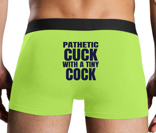 Pathetic Cuck With A Tiny Cock - Neon Yellow Boxer Brief