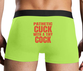 Pathetic Cuck With A Tiny Cock - Neon Yellow Boxer Brief