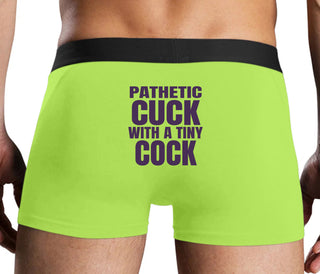 Pathetic Cuck With A Tiny Cock - Neon Yellow Boxer Brief