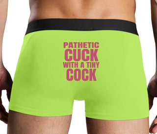Pathetic Cuck With A Tiny Cock - Neon Yellow Boxer Brief