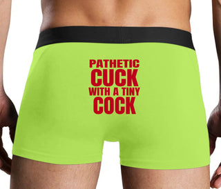 Pathetic Cuck With A Tiny Cock - Neon Yellow Boxer Brief