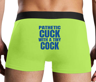 Pathetic Cuck With A Tiny Cock - Neon Yellow Boxer Brief