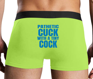 Pathetic Cuck With A Tiny Cock - Neon Yellow Boxer Brief