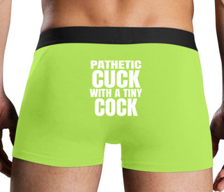 Pathetic Cuck With A Tiny Cock - Neon Yellow Boxer Brief