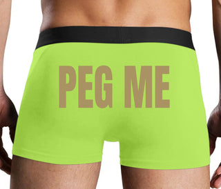 Peg Me - Bold Logo - Neon Yellow Boxer Brief
