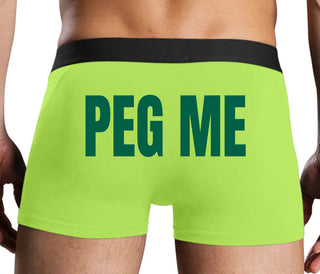 Peg Me - Bold Logo - Neon Yellow Boxer Brief