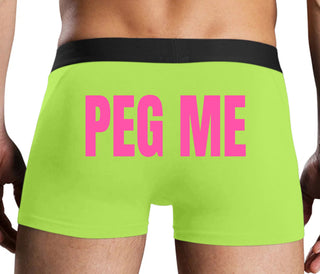 Peg Me - Bold Logo - Neon Yellow Boxer Brief