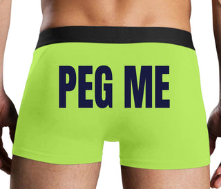Peg Me - Bold Logo - Neon Yellow Boxer Brief