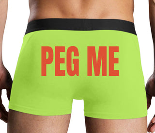 Peg Me - Bold Logo - Neon Yellow Boxer Brief