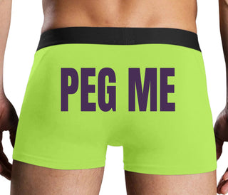 Peg Me - Bold Logo - Neon Yellow Boxer Brief