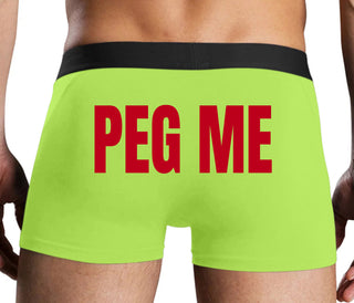 Peg Me - Bold Logo - Neon Yellow Boxer Brief