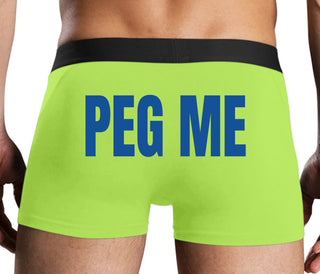 Peg Me - Bold Logo - Neon Yellow Boxer Brief