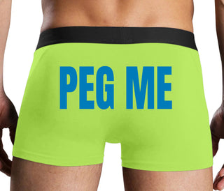 Peg Me - Bold Logo - Neon Yellow Boxer Brief