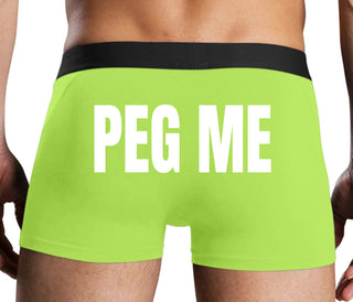 Peg Me - Bold Logo - Neon Yellow Boxer Brief