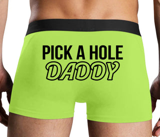Pick A Hole Daddy - Neon Yellow Boxer Brief
