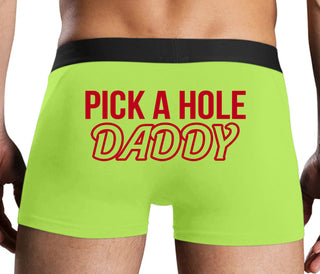 Pick A Hole Daddy - Neon Yellow Boxer Brief