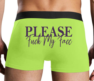Please Fuck My Face - Neon Yellow Boxer Brief