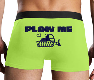 Plow Me - Funny Tractor Design - Neon Yellow Boxer Brief