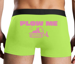 Plow Me - Funny Tractor Design - Neon Yellow Boxer Brief