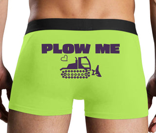 Plow Me - Funny Tractor Design - Neon Yellow Boxer Brief