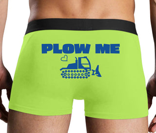 Plow Me - Funny Tractor Design - Neon Yellow Boxer Brief