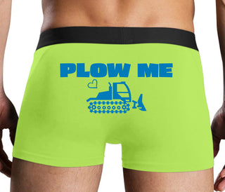 Plow Me - Funny Tractor Design - Neon Yellow Boxer Brief
