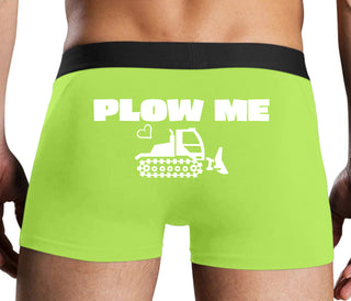 Plow Me - Funny Tractor Design - Neon Yellow Boxer Brief