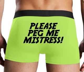 Please Peg Me Mistress - Neon Yellow Boxer Brief