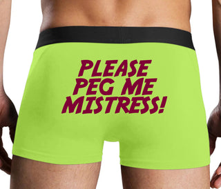 Please Peg Me Mistress - Neon Yellow Boxer Brief