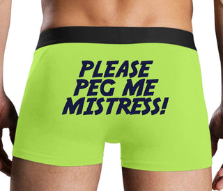 Please Peg Me Mistress - Neon Yellow Boxer Brief