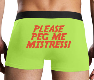 Please Peg Me Mistress - Neon Yellow Boxer Brief