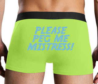 Please Peg Me Mistress - Neon Yellow Boxer Brief