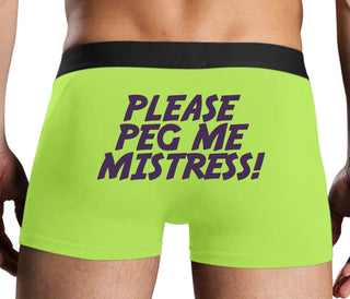 Please Peg Me Mistress - Neon Yellow Boxer Brief