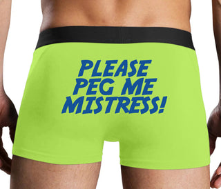 Please Peg Me Mistress - Neon Yellow Boxer Brief