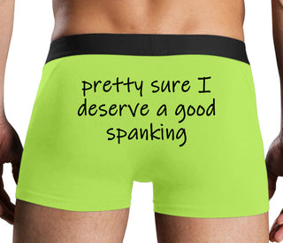 I'm Pretty Sure I Need a Good Spanking - Neon Yellow Boxer Brief