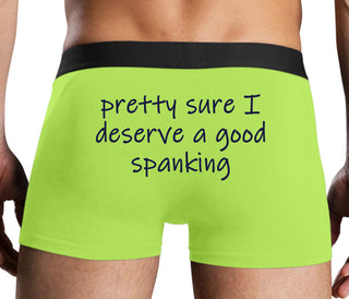 I'm Pretty Sure I Need a Good Spanking - Neon Yellow Boxer Brief