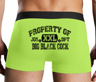 Property Of Big Black Cock - Jack Of Spades - Neon Yellow Boxer Brief