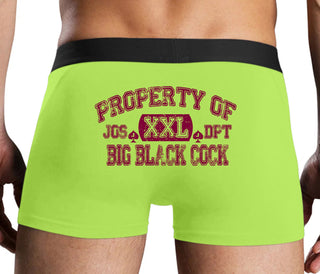Property Of Big Black Cock - Jack Of Spades - Neon Yellow Boxer Brief