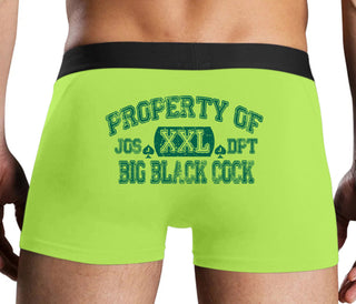 Property Of Big Black Cock - Jack Of Spades - Neon Yellow Boxer Brief
