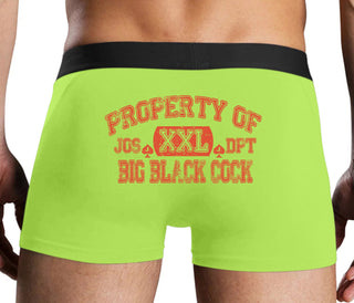 Property Of Big Black Cock - Jack Of Spades - Neon Yellow Boxer Brief