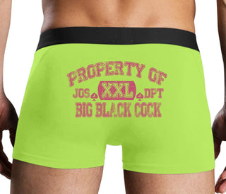 Property Of Big Black Cock - Jack Of Spades - Neon Yellow Boxer Brief
