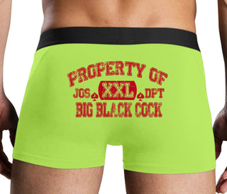 Property Of Big Black Cock - Jack Of Spades - Neon Yellow Boxer Brief