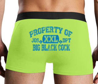 Property Of Big Black Cock - Jack Of Spades - Neon Yellow Boxer Brief